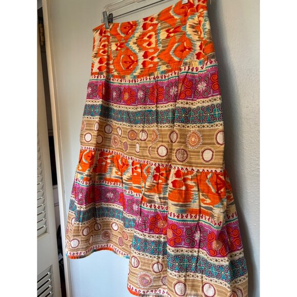 Evan-Picone Womens Skirt Boho Hippie Style A-Line Size 16 100% Cotton Lined Midi - Picture 9 of 9